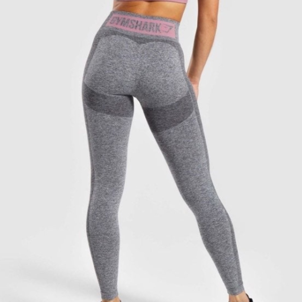 Gymshark high waisted flex leggings grey mark pink